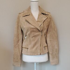 Express Beige Genuine Suede Jacket